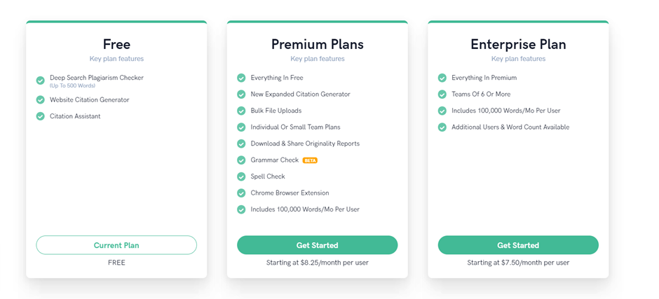 Quetext pricing plans